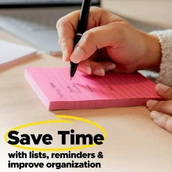 Sale Super Sticky Notes, Assorted Sizes, Energy Boost, Lined & Unlined, 45 Sheets/Pad , 13 Pads/Pack (4623-13SSAU) Post-It Notes