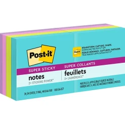 Outlet Super Sticky Notes, 1-7/8" x 1-7/8", Supernova Neons Collection, 90 Sheet/Pad, 8 Pads/Pack (622-8SSMIA) Sticky Notes