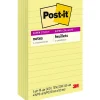 Super Sticky Notes, 4" x 6", Canary Collection, Lined, 90 Sheet/Pad, 5 Pads/Pack (6605SSCY) Post-It Notes