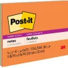 New Super Sticky Notes, 8" x 6", Energy Boost Collection, 45 Sheet/Pad, 4 Pads/Pack (6845SSP) Post-It Notes