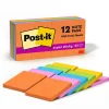 Online Super Sticky Notes, 3" x 3", Energy Boost Collection, 90 Sheet/Pad, 12 Pads/Pack (65412SSUC) Post-It Notes