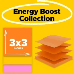 Sale Super Sticky Pop-up Notes, 3" x 3", Energy Boost Collection, 90 Sheet/Pad, 6 Pads/Pack (R330-6SSUC) Post-It Notes
