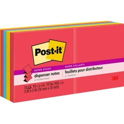 Discount Super Sticky Pop-up Notes, 3" x 3", Playful Primaries Collection, 90 Sheet/Pad, 10 Pads/Pack (R33010SSAN) Post-It Notes