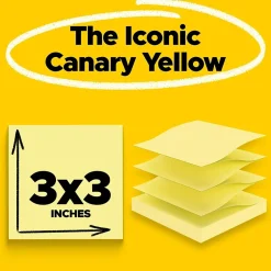 Super Sticky Pop-Up Notes, 3" x 3" Canary Yellow, 90 Sheets/Pad, 10 Pads/Pack (R330-10SSCY) Post-It Notes