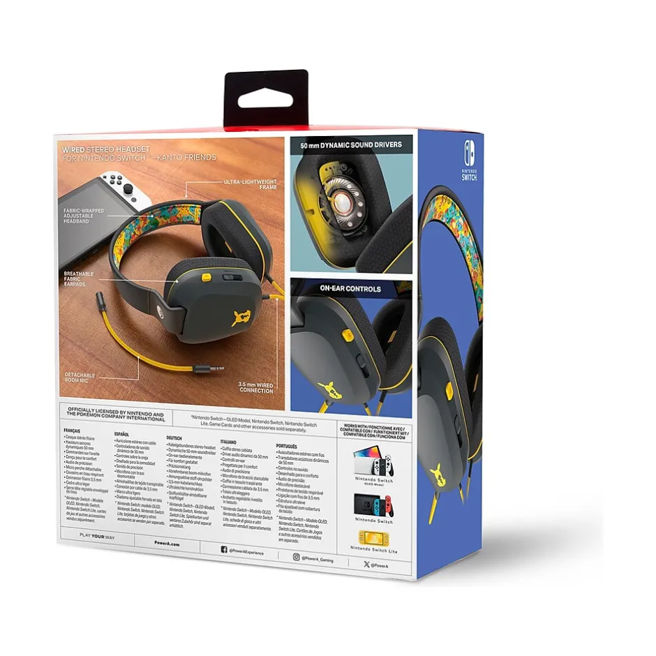 PowerA Pokemon: Kanto Friends NSGP0139-01 Headset for Nintendo Switch, Wired, Black* Gaming Headsets