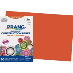Discount 12" x 18" Construction Paper, Orange, 50 Sheets/Pack (P6607-0001) Construction Paper