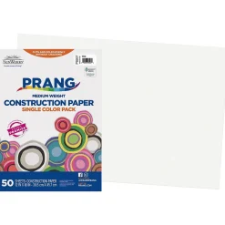 Sale 12" x 18" Construction Paper, White, 50 Sheets/Pack (P9207-0001) Construction Paper