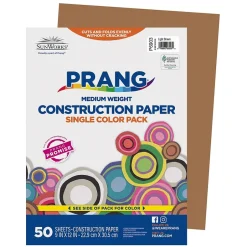 Hot 9" x 12" Construction Paper, Light Brown, 50 Sheets/Pack (P6903-0001) Construction Paper