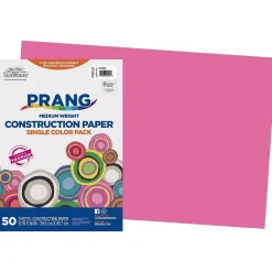 Discount 12" x 18" Construction Paper, Hot Pink, 50 Sheets/Pack (P9107-0001) Construction Paper