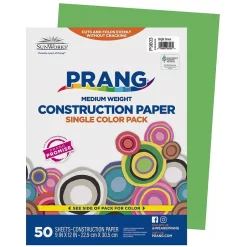 Hot 9" x 12" Construction Paper, Bright Green, 50 Sheets/Pack (P9603-0001) Construction Paper