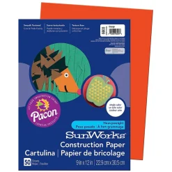 Best Prang® Construction Paper, Orange, 9" x 12", 50 Sheets Per Pack, 10 Packs (PAC6603-10) Construction Paper
