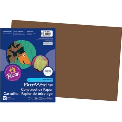 Outlet Prang® Construction Paper, Dark Brown, 12" x 18", 50 Sheets Per Pack, 5 Packs (PAC6807-5) Construction Paper
