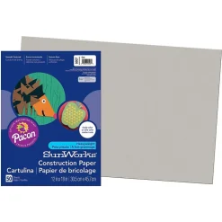 New Prang® Construction Paper, Gray, 12" x 18", 50 Sheets Per Pack, 5 Packs (PAC8807-5) Construction Paper