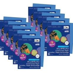 Prang® Construction Paper, Blue, 9" x 12", 50 Sheets Per Pack, 10 Packs (PAC7403-10) Construction Paper