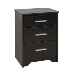 Outlet ™ 27" Coal Harbor 3 Drawer Tall Nightstand, Black Storage Cabinets