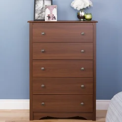 Discount 45.25" Monterey 5 Drawer Chest, Cherry (CDC-3345-K) Storage Cabinets