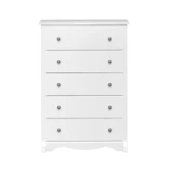 Outlet 44.75" Monterey 5 Drawer Chest, White (WDC-3345-K) Storage Cabinets