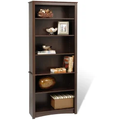 Clearance ™ 6 Shelf Bookcase, Espresso Bookcases