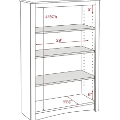 Outlet ™ 4 Shelf Bookcase, Oak Bookcases