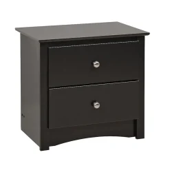 Online ™ 21.75" Sonoma 2 Drawer Nightstand, Black Storage Cabinets