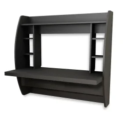 New 42'' W L-Shape Metal Contemporary Wall Mounted Desk, Black (BEHW-0200-1) Computer Desks