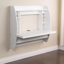 42" Wall Mounted Floating Desk with Storage, White (WEHW-0200-1) Computer Desks