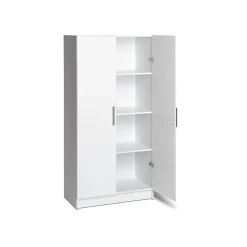 Best Elite 65" Composite Storage Cabinet with 3 Shelves, White (WES-3264) Storage Cabinets