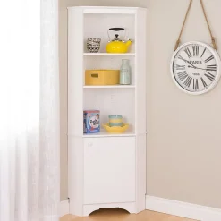 New Elite White Tall 1-Door Corner Storage Cabinet (WSCC-0604-1) Storage Cabinets