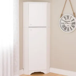 Online Elite White Tall 2-Door Corner Storage Cabinet (WSCC-0605-1) Storage Cabinets