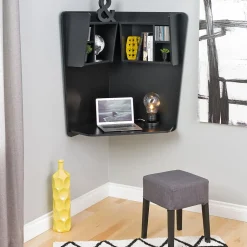 Floating Corner Desk, Black (BEHW-0202-1) Corner Desks