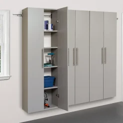 Online ™ HangUps 72" Laminate 3 Piece Storage Cabinet Set C, Light Gray Storage Cabinets