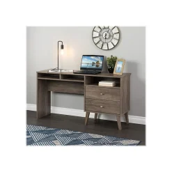 Online Milo 55" Desk with Side Storage and 2 Drawers, Drifted Gray (DEHR-1413-1) Computer Desks