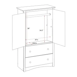 ™ Sonoma Composite Wood 2 Drawer Armoire, Black Storage Cabinets