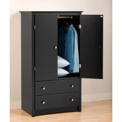 ™ Sonoma Composite Wood 2 Drawer Armoire, Black Storage Cabinets