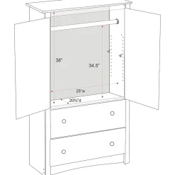 ™ Sonoma Composite Wood 2 Drawer Armoire, Black Storage Cabinets