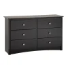Hot ™ Sonoma Composite Wood Children's 6 Drawer Dresser, Black Storage Cabinets