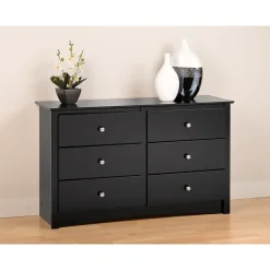 Hot ™ Sonoma Composite Wood Children's 6 Drawer Dresser, Black Storage Cabinets