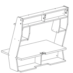 New Studio Floating Desk, White (WEHW-0900-1) Computer Desks