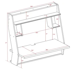 New Studio Floating Desk, White (WEHW-0900-1) Computer Desks