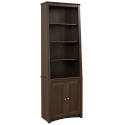 ™ Tall Slant Back Bookcase With 2 Shaker Doors, Espresso Bookcases