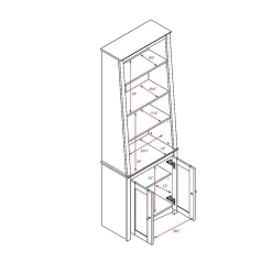 ™ Tall Slant Back Bookcase With 2 Shaker Doors, Espresso Bookcases