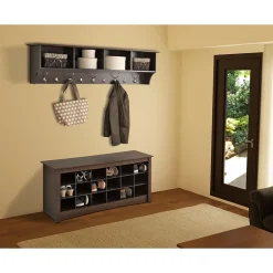 Outlet ™ Wide Hanging Entryway Shelf, 60" x 11.5", Espresso Shelving