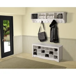 New ™ Wide Hanging Entryway Shelf, 60" x 11.5", White Shelving