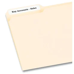 Pres-a-ply Laser/Inkjet File Folder Labels, 2/3" x 3-7/16", White, 1,500 Labels/Box (30632)