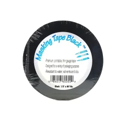 Pro Tapes Black Masking Tape 1/2 In. X 60 Yd. [Pack Of 6] (6PK-PM12BLA)* Masking Tape