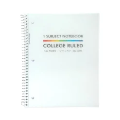 Pukka Pad Basics Subject Notebook, 7.5" x 10.5", College-Ruled, 80 Sheets, White, 3/Pack (9759-BAS) New