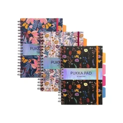 Pukka Pad Bloom 5-Subject Subject Notebooks, 6.9" x 9.8", College Ruled, 100 Sheets, Assorted Colors, 3/Pack (9494-BLM(ASST)) Outlet