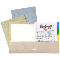 Pukka Pad Haze 3-Hole Punched 2-Pocket Cardstock Portfolio Folders, Assorted Colors, 6/Pack (9980(AST)-HZE) Online