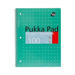 Pukka Pad Metallic 1-Subject Notebooks, 8" x 10.5", College Ruled, 100 Sheets, Green, 3/Pack (8795-MET) Discount