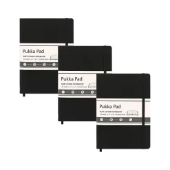 Pukka Pad Professional Notebook, 5.11" x 8.2", College-Ruled, 96 Sheets, Black, 3/Pack (9940-SIG(3)) Clearance